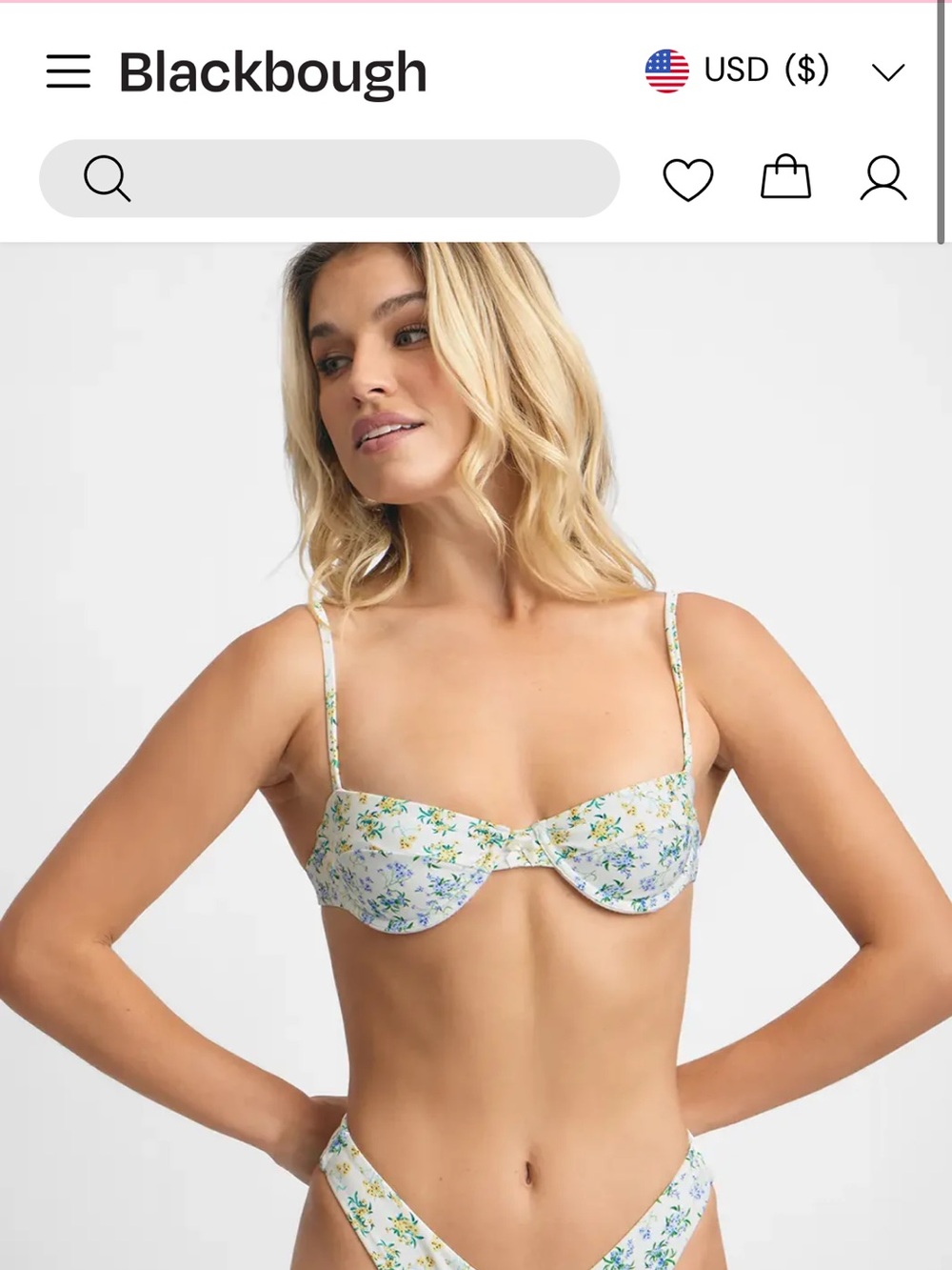 NWT Blackbough Amber Underwire Top in print Oh Heavens. Size Large